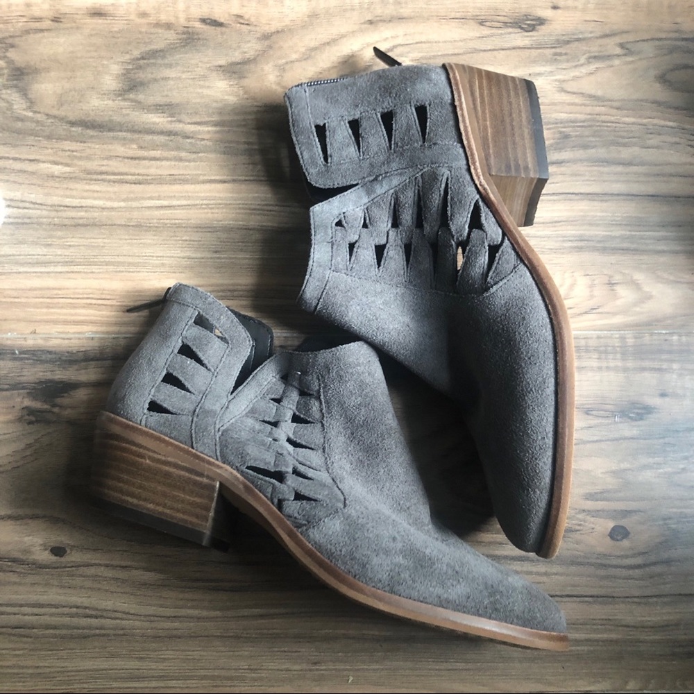 cute gray suede vince camuto booties NWOT